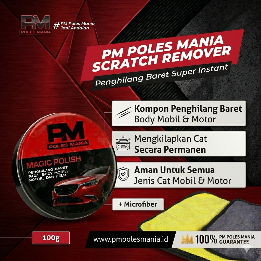 Penghilang baret goresan mobil motor helm / pengkilap / poles body mobil motor