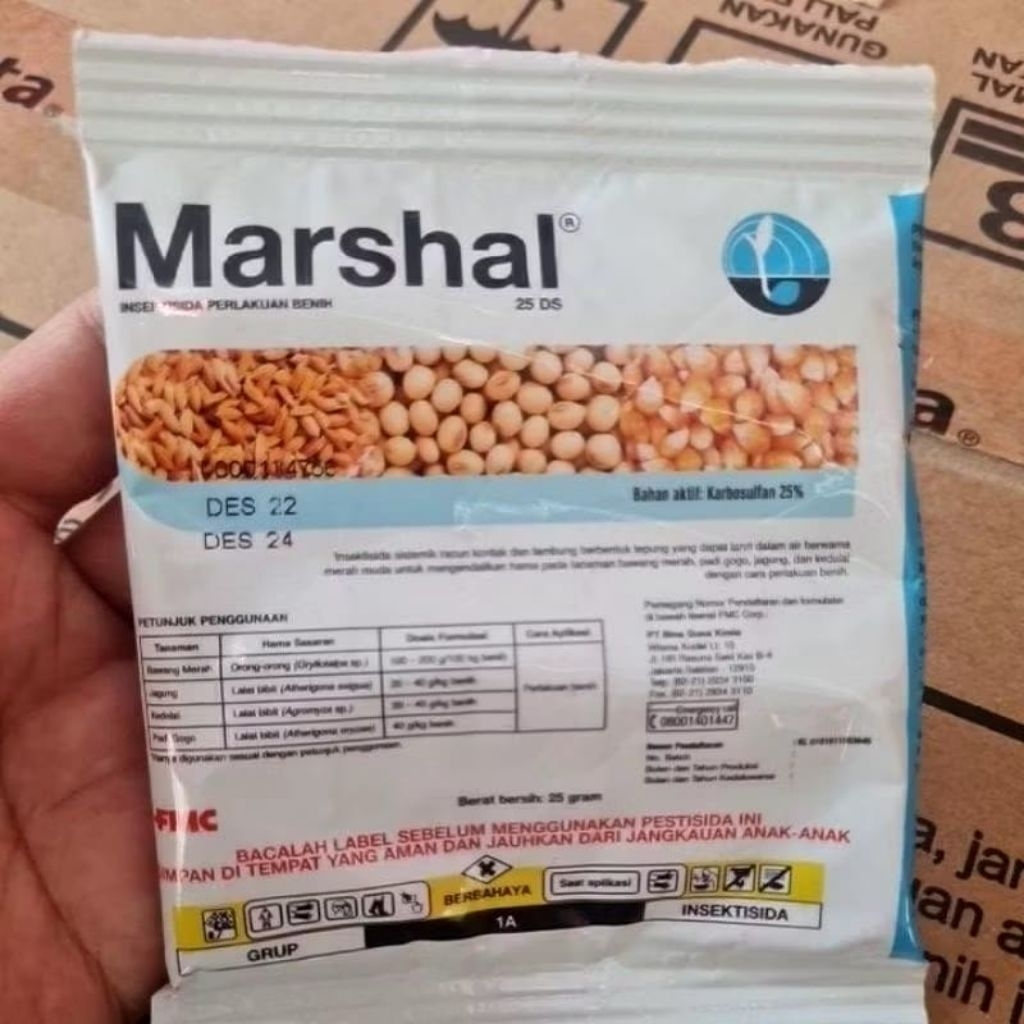 Insektisida Marshal 25DS 25gr - Sistemik, Kontak dan Lambung, Bubuk Merah Muda