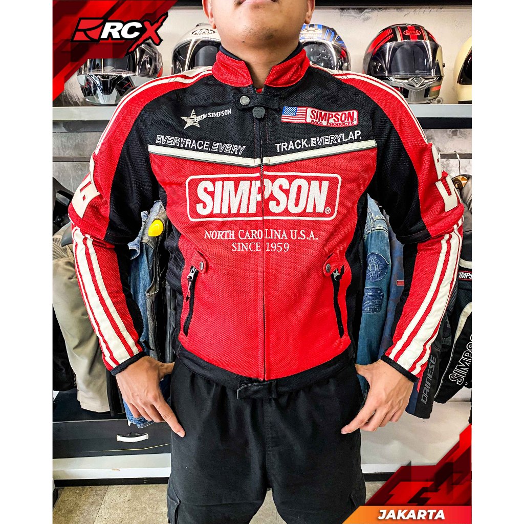 Jacket SIMPSON North Carollina Red Black size M Original 2nd second bekas RCX