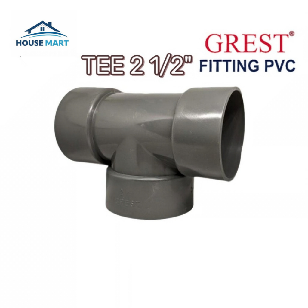 TEE PIPA PVC 2 1/2" INCH GREST FITTING PVC BENTUK T FITTING PVC TEE CABANG TIGA 2 1/2" / TEE PVC 2 1