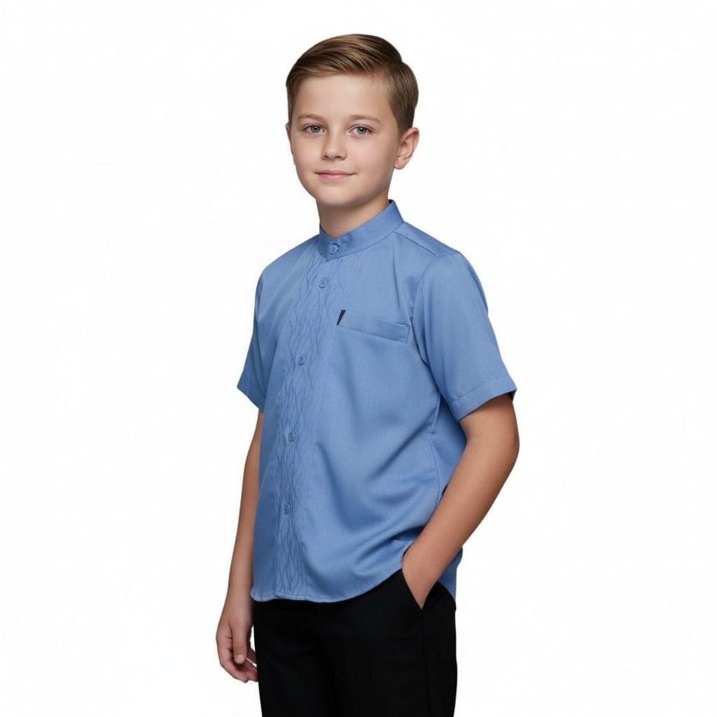 Baju Koko Anak Model Embos Bahan Katun Toyobo