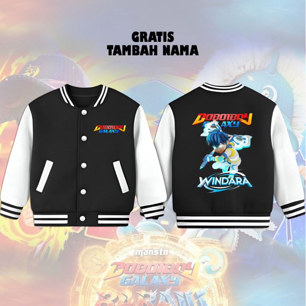 JAKET ANAK BOBOIBOY JAKET ANAK VARSITY BOBOIBOY GRATIS NAMA