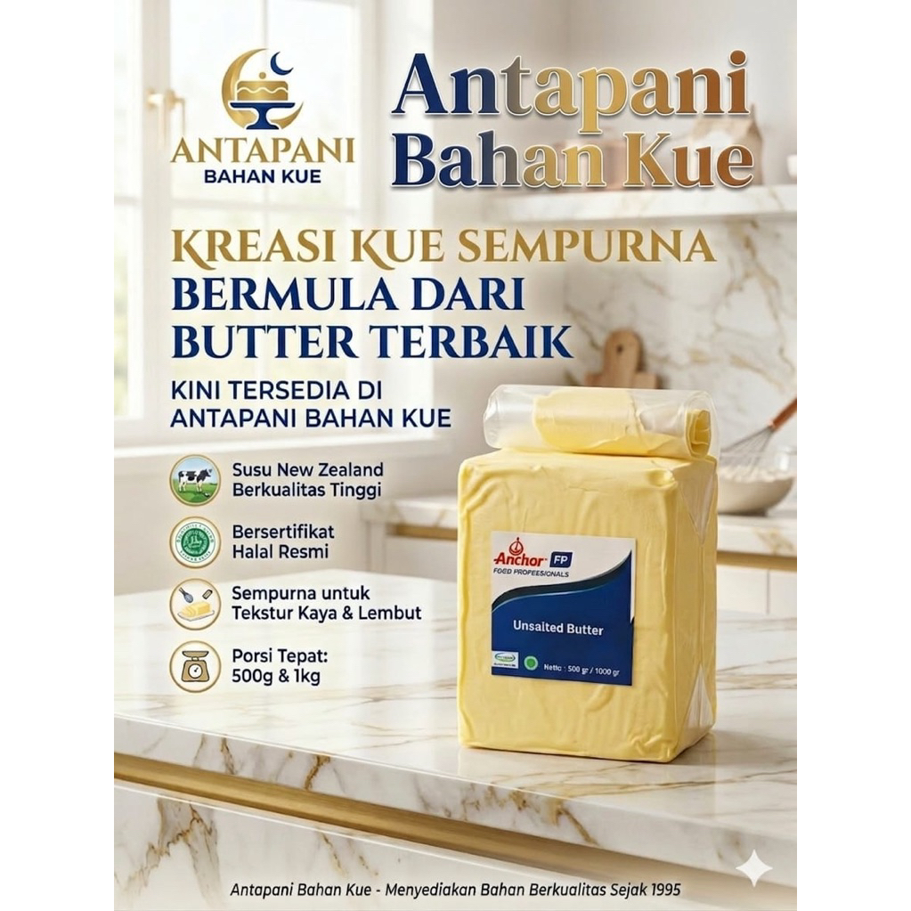 Anchor Unsalted Butter 1kg Pure Butter New Zealand
