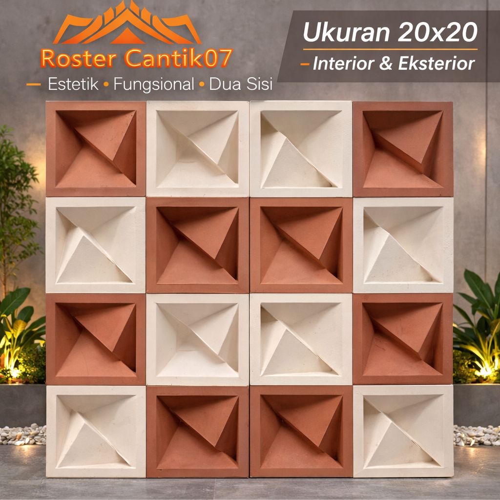 Roster minimalis/roster beton/roster lubang angin motif durian