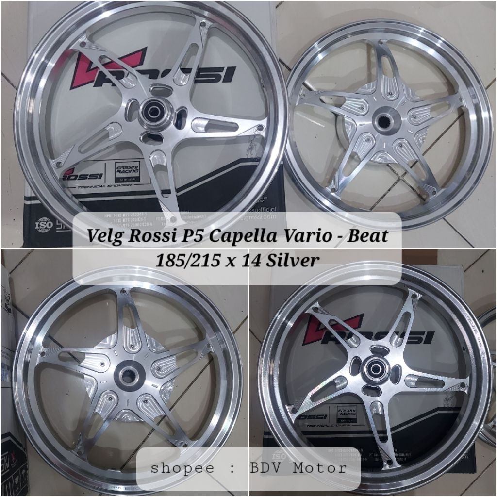 Velg Rossi P5 Capella Vario, Beat Silver (Velg Racing/ Bintang)