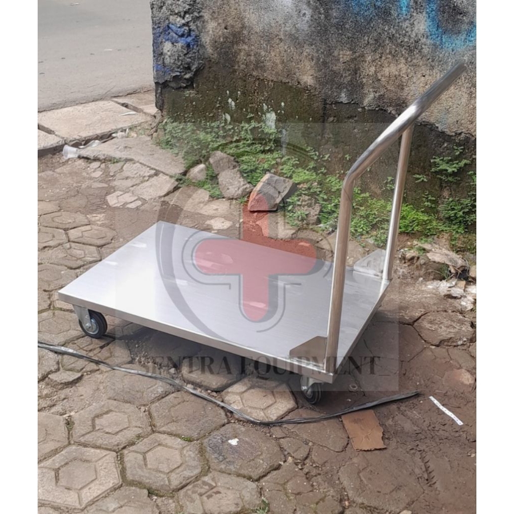 Trolley barang stainless stell/trolley pengangkut barang kapasitas 500kg