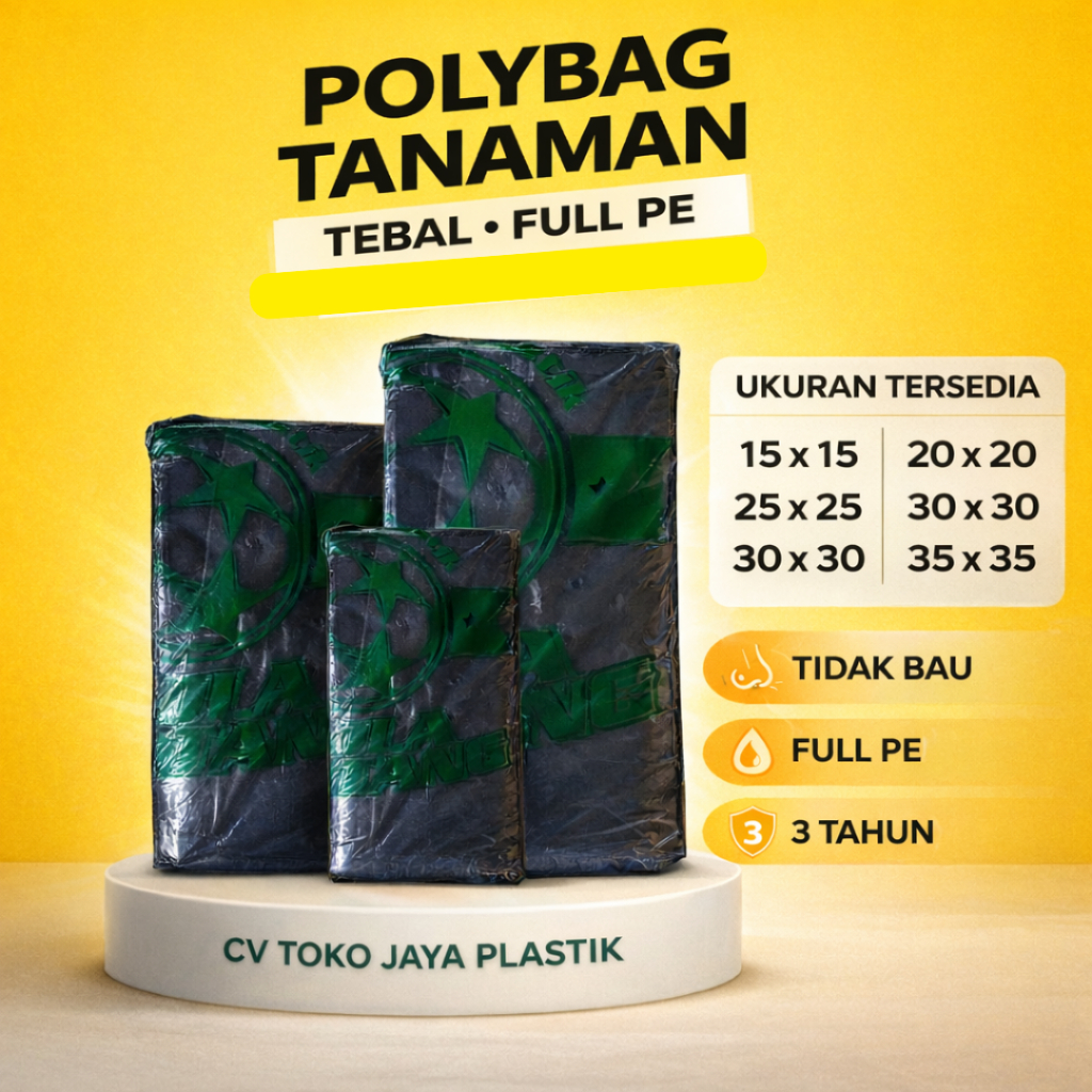 1 Pack Polybag polibeg Tanaman Polibag Tebal Kecil Sedang 15x15 20x20 25x25 30x30 35x35 40x40 isi pu