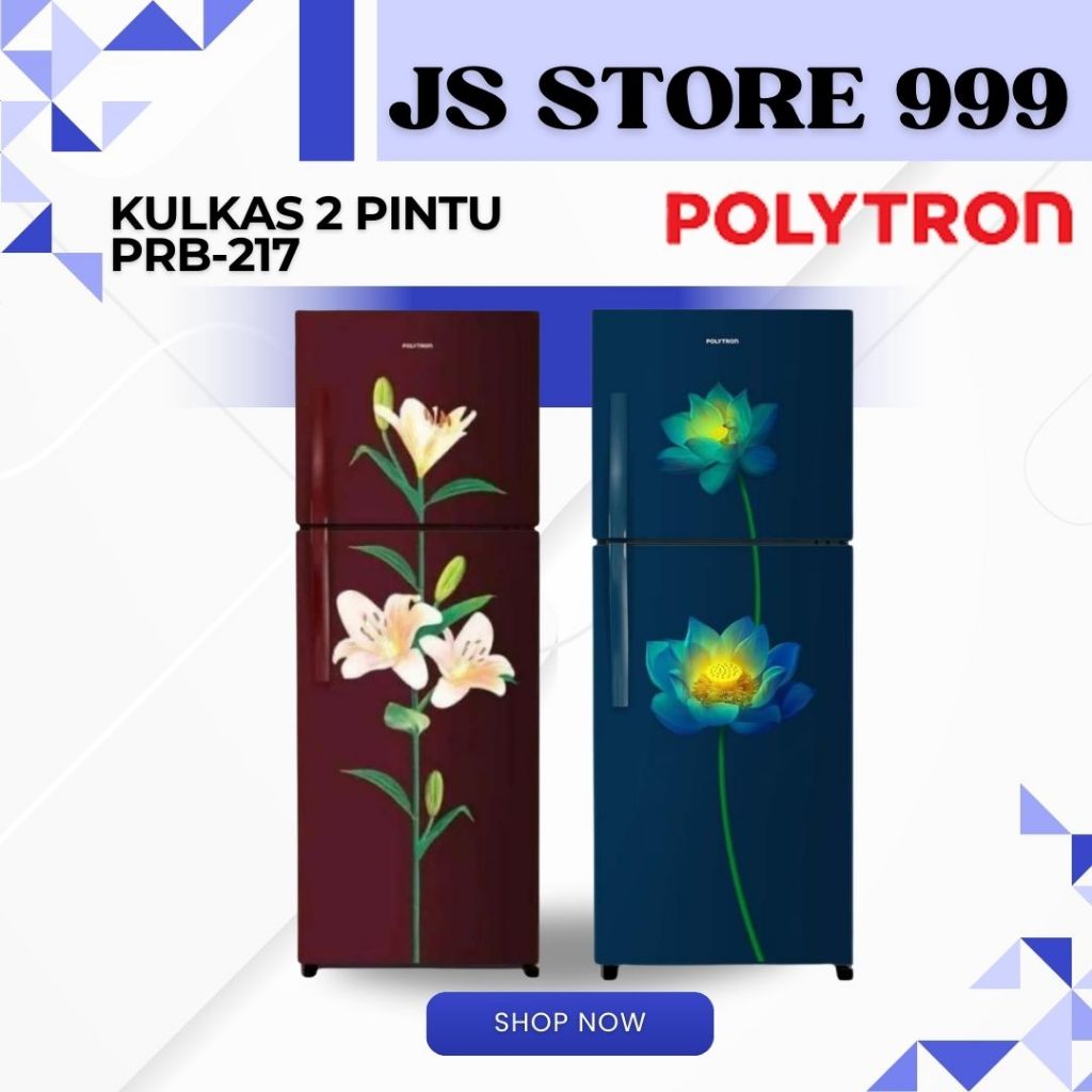KULKAS POLYTRON PRB 217 LEMARI ES 2 PINTU PRB217R PRB 217B