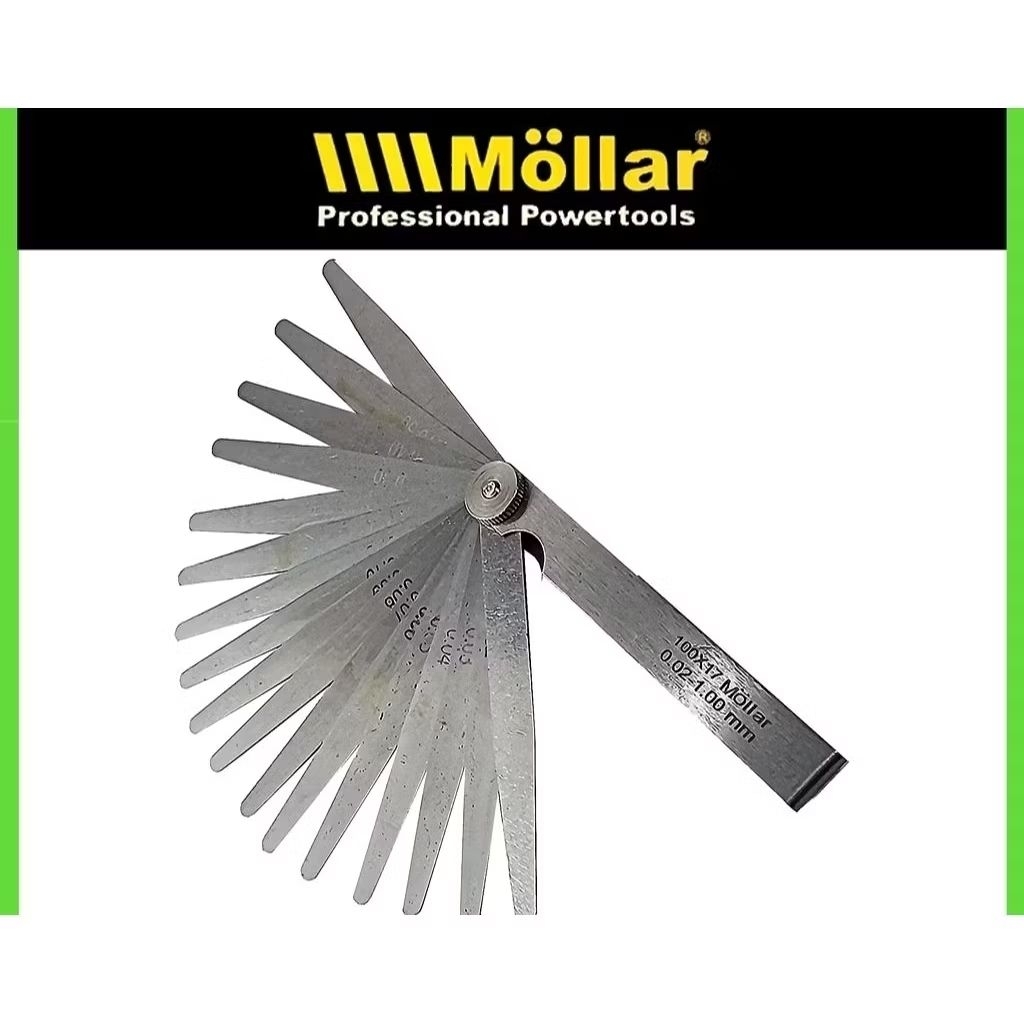 Mollar Setel Kelep Feeler Gauge 17pc 0.02-1mm