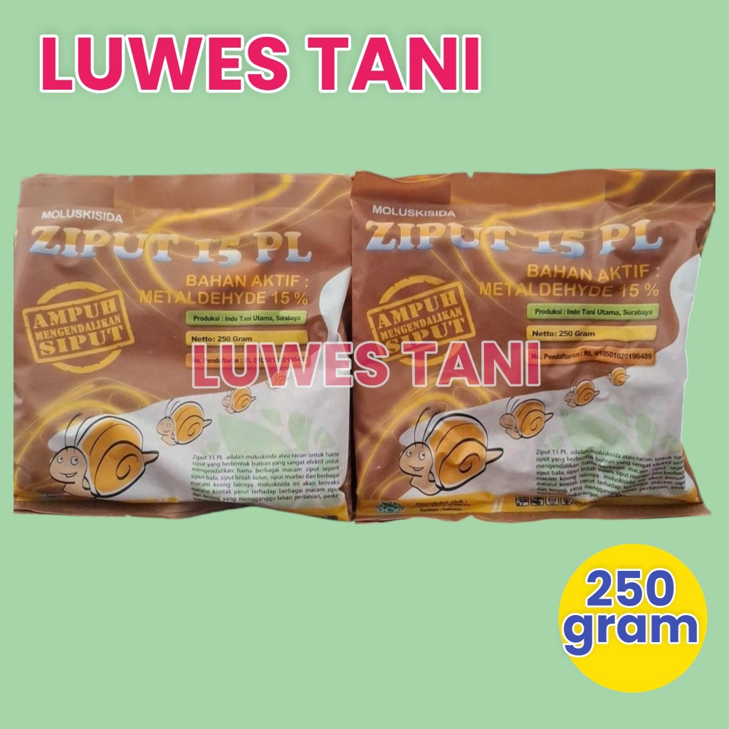 ZIPUT 15PL 250 gram moluksida pembasmi hama siput keong,  siput, siput  keong