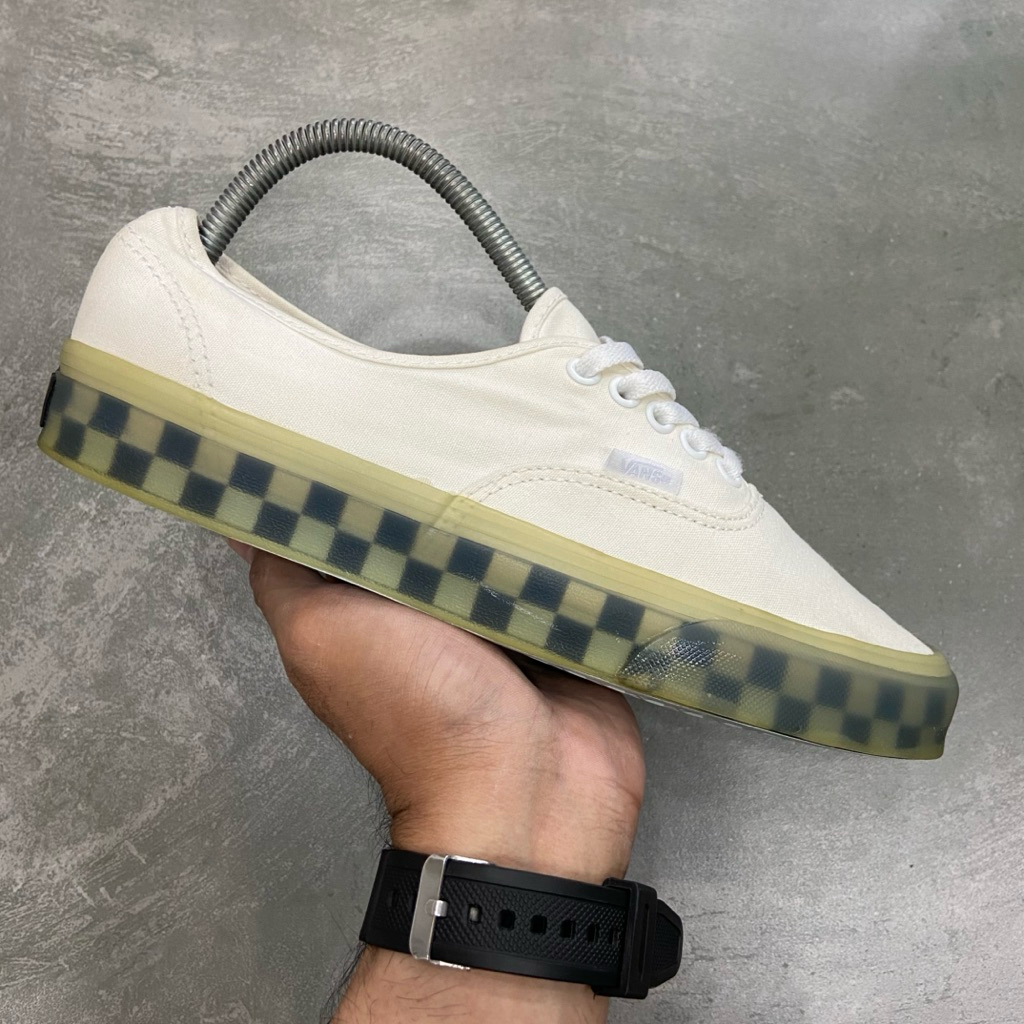 [Size 40.5] Vans Authentic Translucent White Checkerboard Sole Second Original Kondisi Nominus. Harg