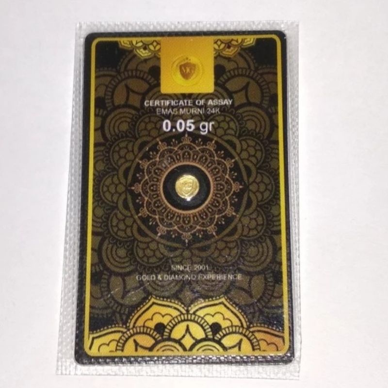 Minigold Emas Murni 0.05g 0.25g Logam Mulia Fine Gold Bar 99.9% 24K