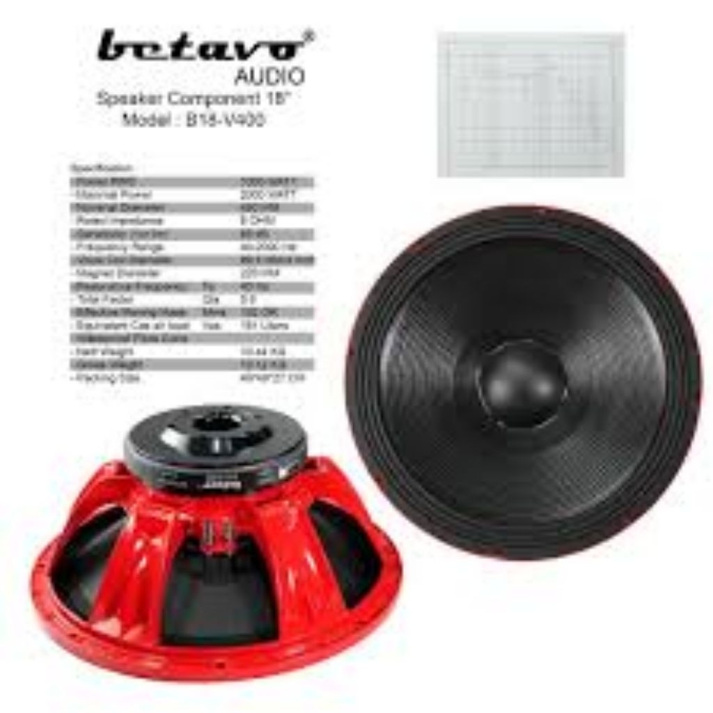 SPEAKER SUBWOOFER BETAVO 18 INCH B18V400 ORIGINAL VC 4 INCH
