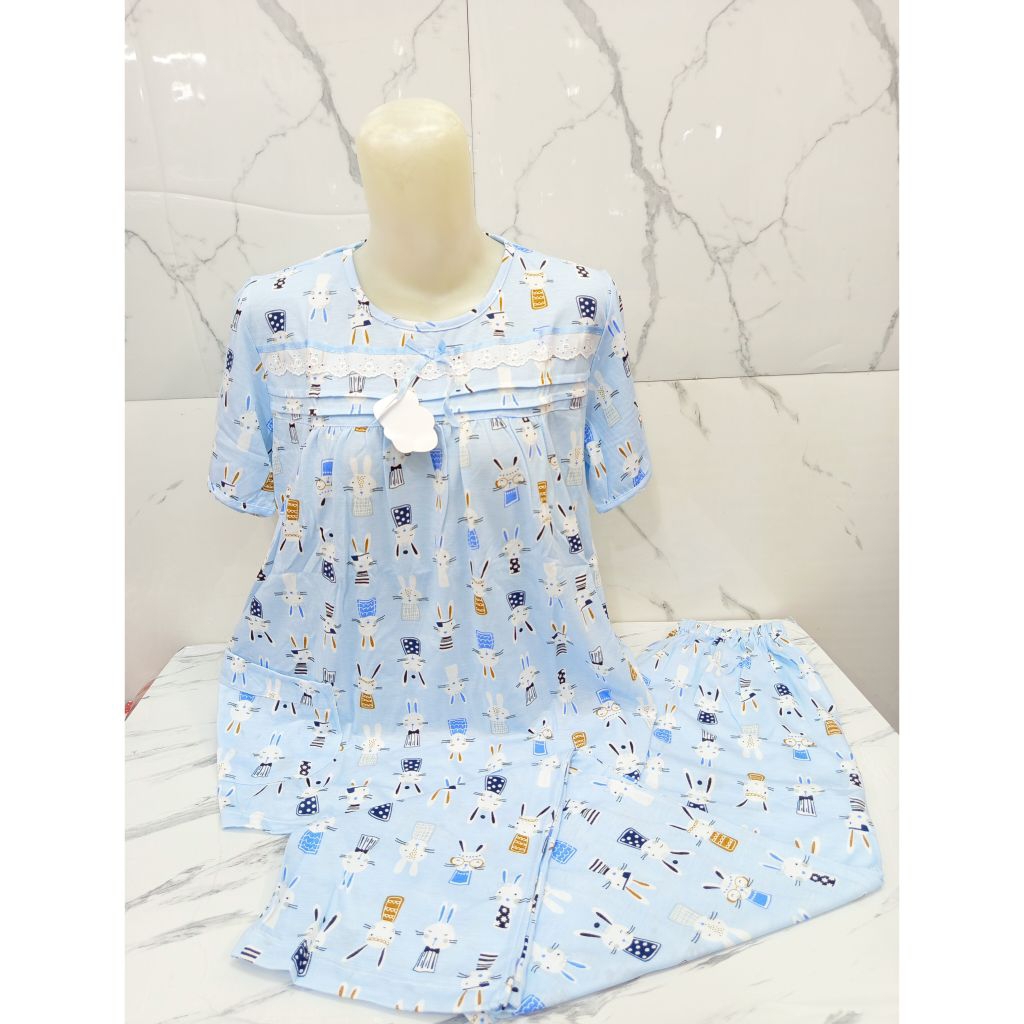 Yumico Setelan Kaos Piyama Celana Panjang - Tangan Pendek BY YUMICO