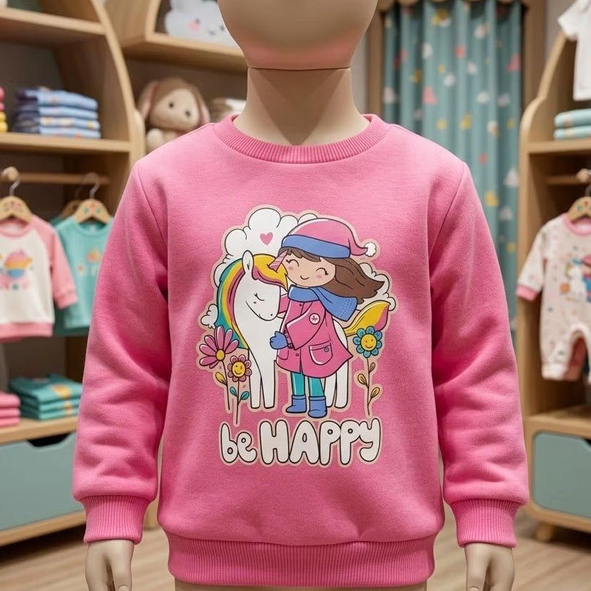 sweater LC WAIKIKI SALE UP TO 50% - sweater pink unicorn girls be happy