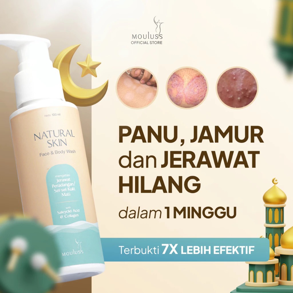 Mouluss Natural Skin Face & Body Wash – Sabun Jerawat Badan, Panu, Bruntusan Salicylic Acid
