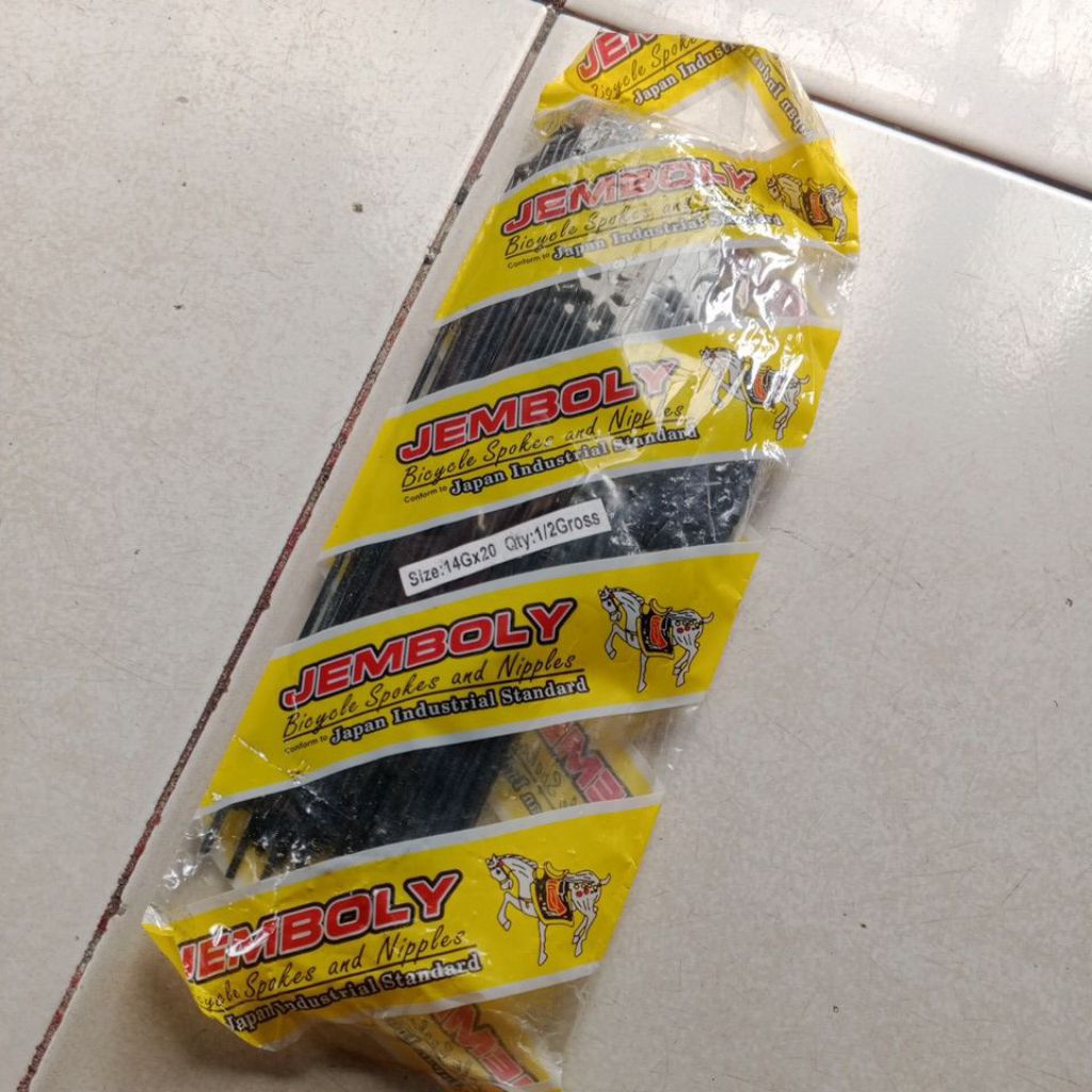 Jari jari/Ruji Sepeda 20" HITAM Spoke panjang 187mm 36 pcs, sepeda BMX lipat minion