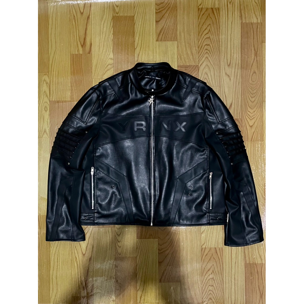 YRNX x HECATE “NOCTAIN LEATHER BIKER JACKET” Size XL