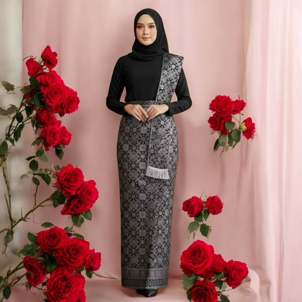 Rok Songket Span Dan Selendang//Rok Songket Kebaya Kondangan//Set Songket Kebaya Pesta//Songket Keba