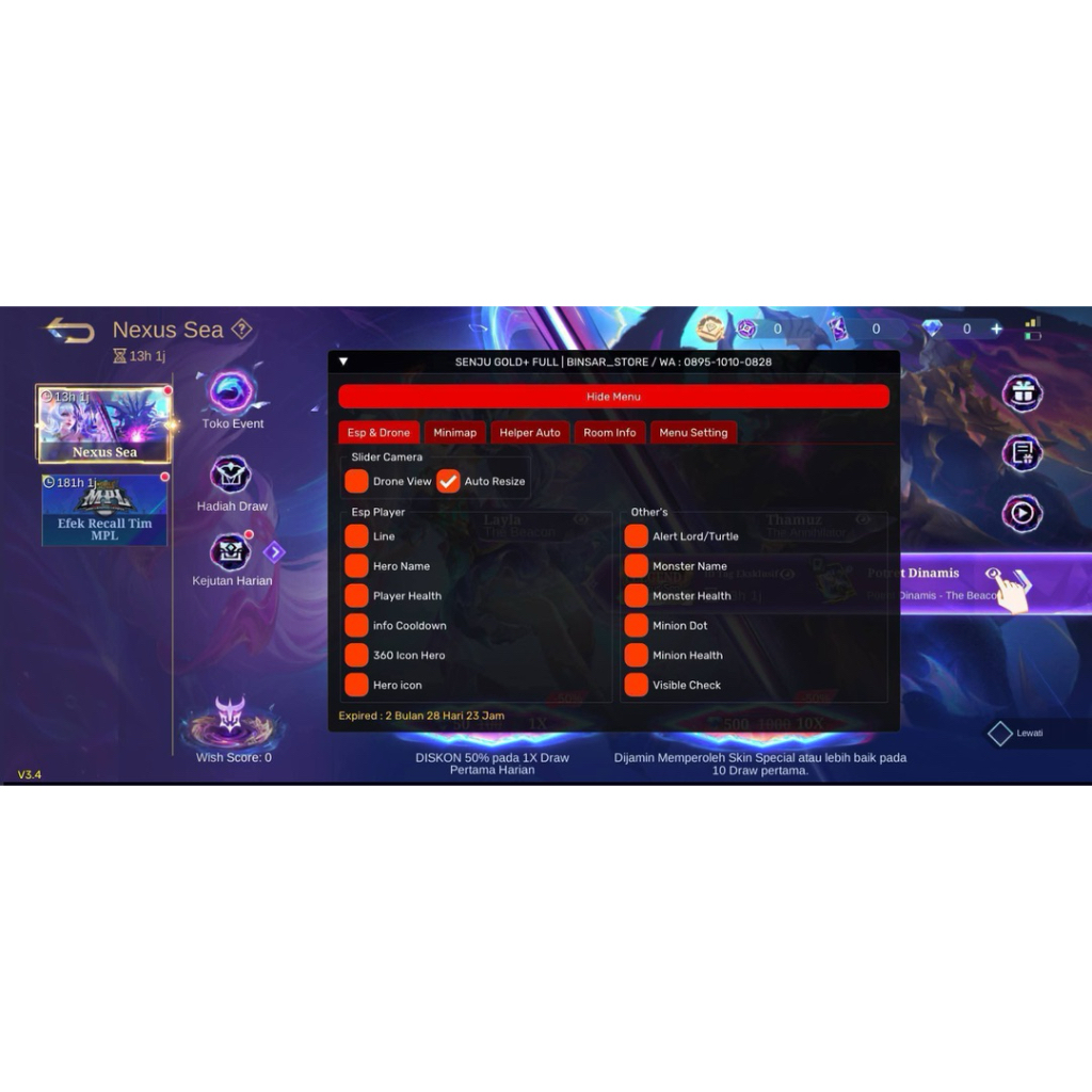 JUAL CHEAT MOBILE LEGENDS AUTO RETRI DLL