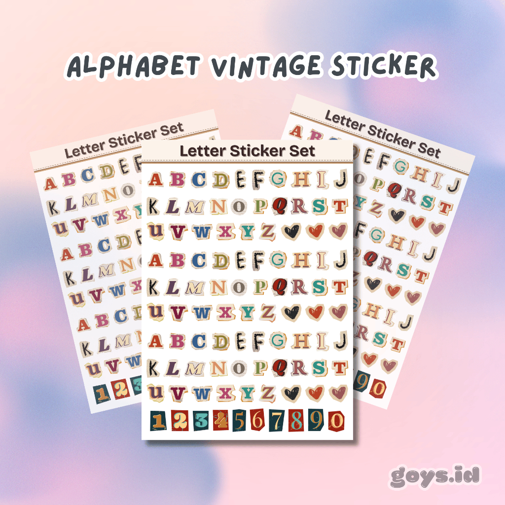 [Goys.id] Sticker Alphabet Vintage Set