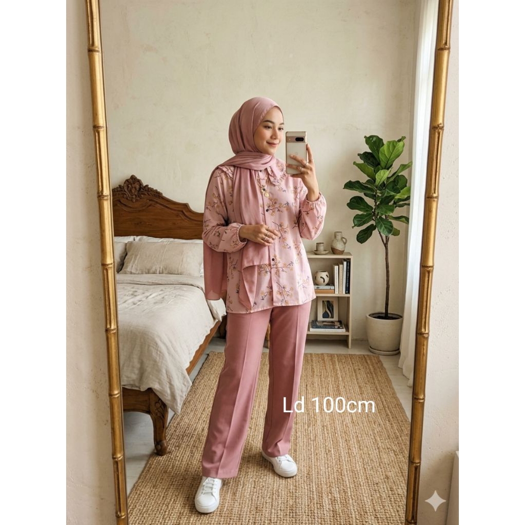 IFS Blouse Sakura Cringkel | Atasan Korea Remaja | Atasan Kekinian Terbaru | Blouse OOTD remaja | At