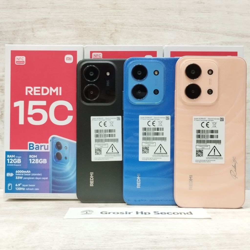 REDMI 15C 8/256GB 8/128GB 6/128GB HP SECOND FULLSET