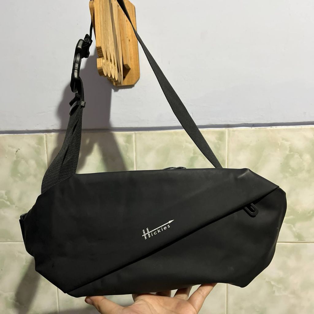 Waistbag Hickies original | Tas WB Laki-laki warna Hitam | anak & dewasa bisa pakai | Slingbag Pria 