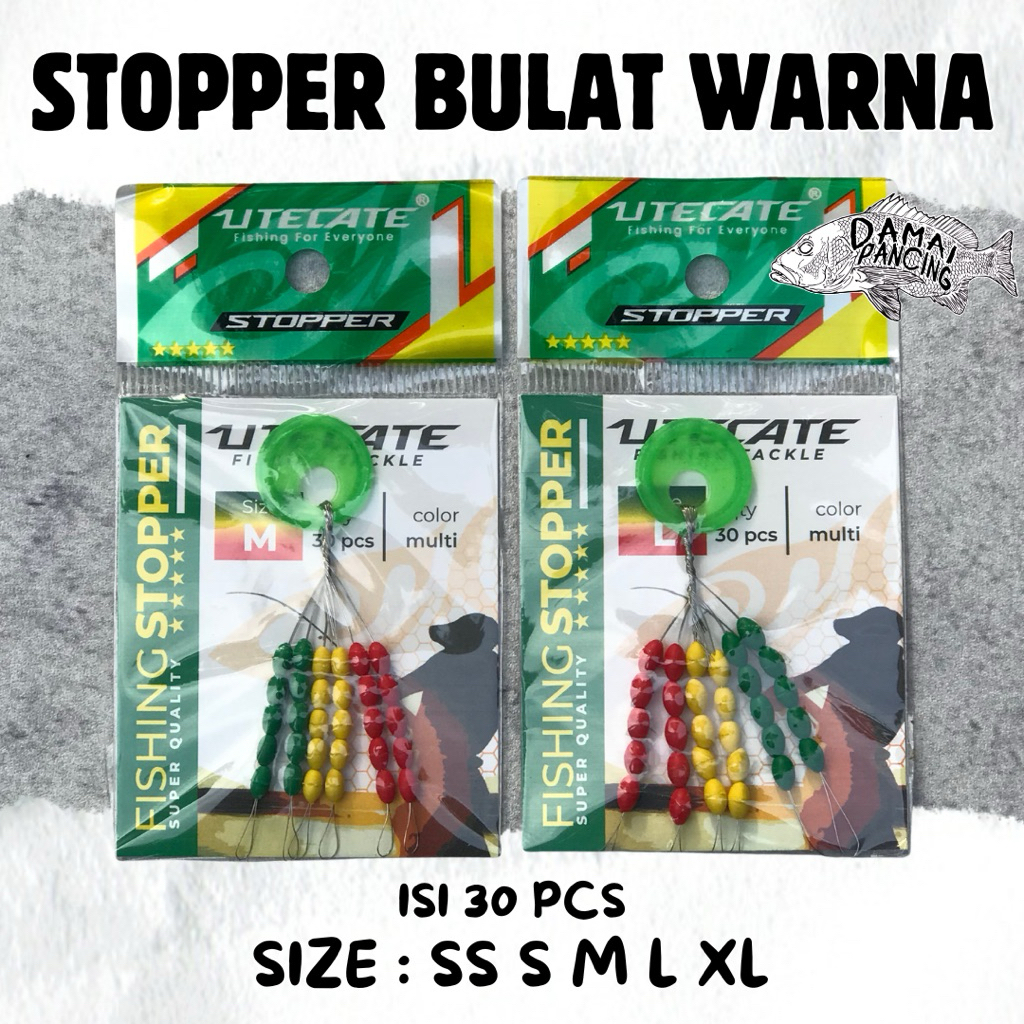 Stopper Pancing Bulat Warna Warni Ss S M L Xl Besar Kecil Isi 30 Pcs Utecate