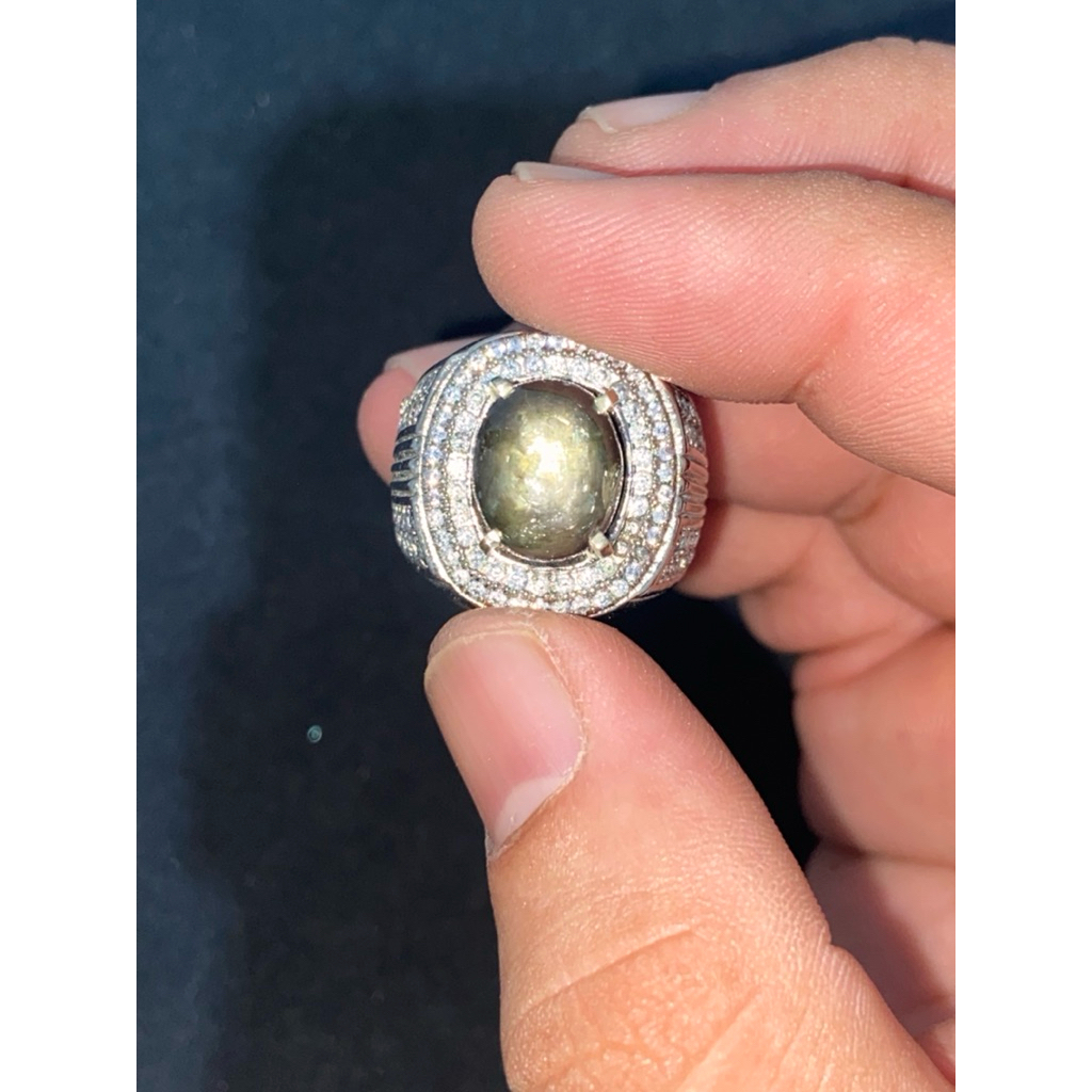 Natural 12 Ray Star Green Safir NH