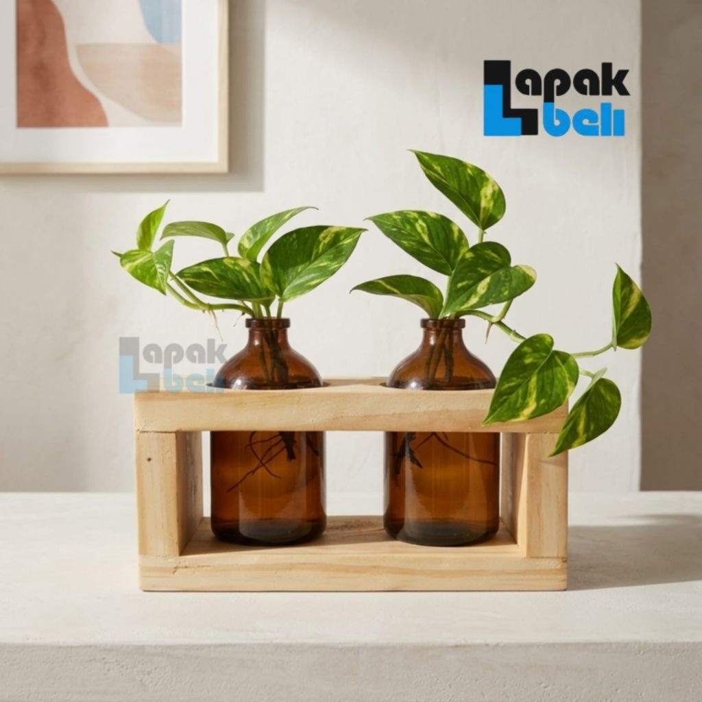 Vas Bunga Kaca Estetik | Pot Bunga Kaca | Vas Pot Tanaman Air Hias artifisial | Bejana | Hiasan Deko