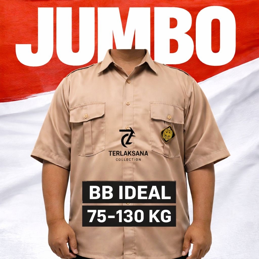 Seragam Pramuka Jumbo SMP SMA Lengan Pendek dan Panjang Seragam Pramuka Big Size Laki-Laki dan Perem