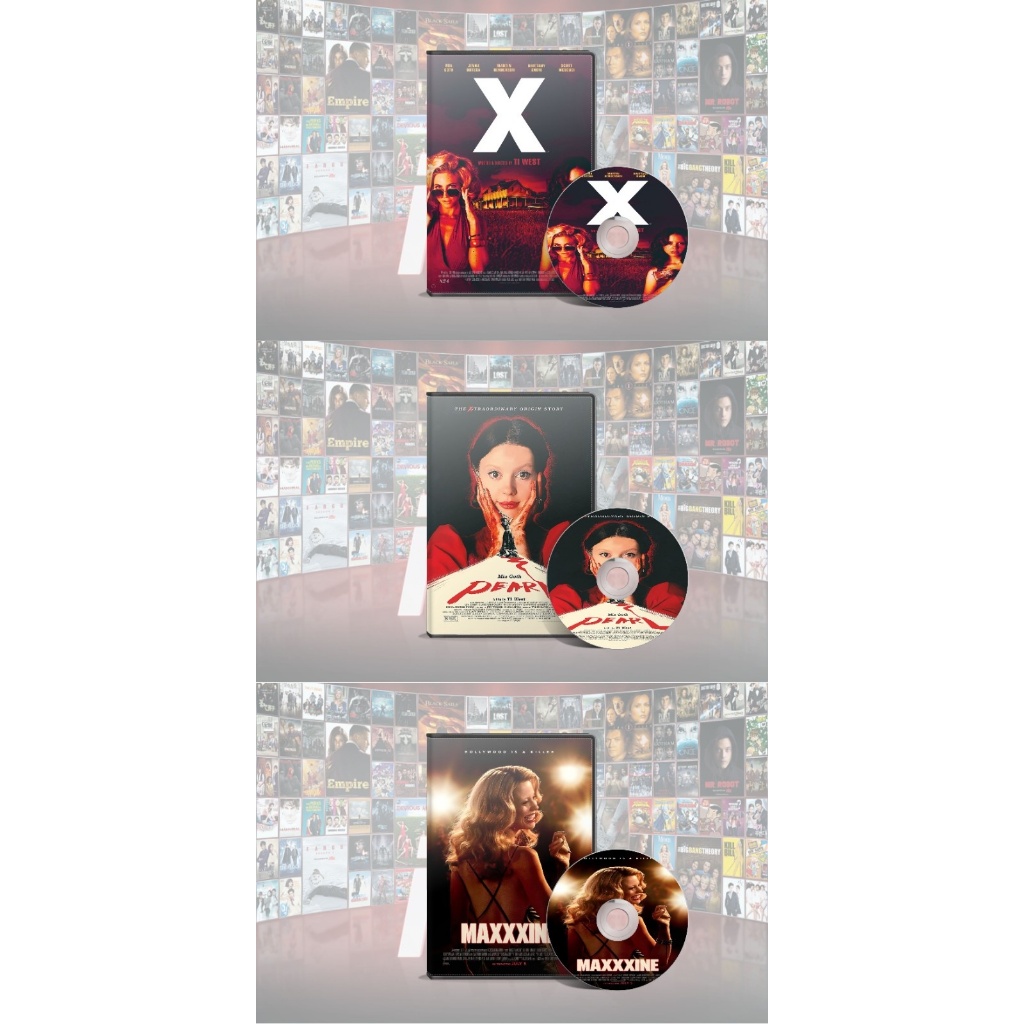 DVD X (2022) + DVD Pearl (2022) + DVD MaXXXine (2024)