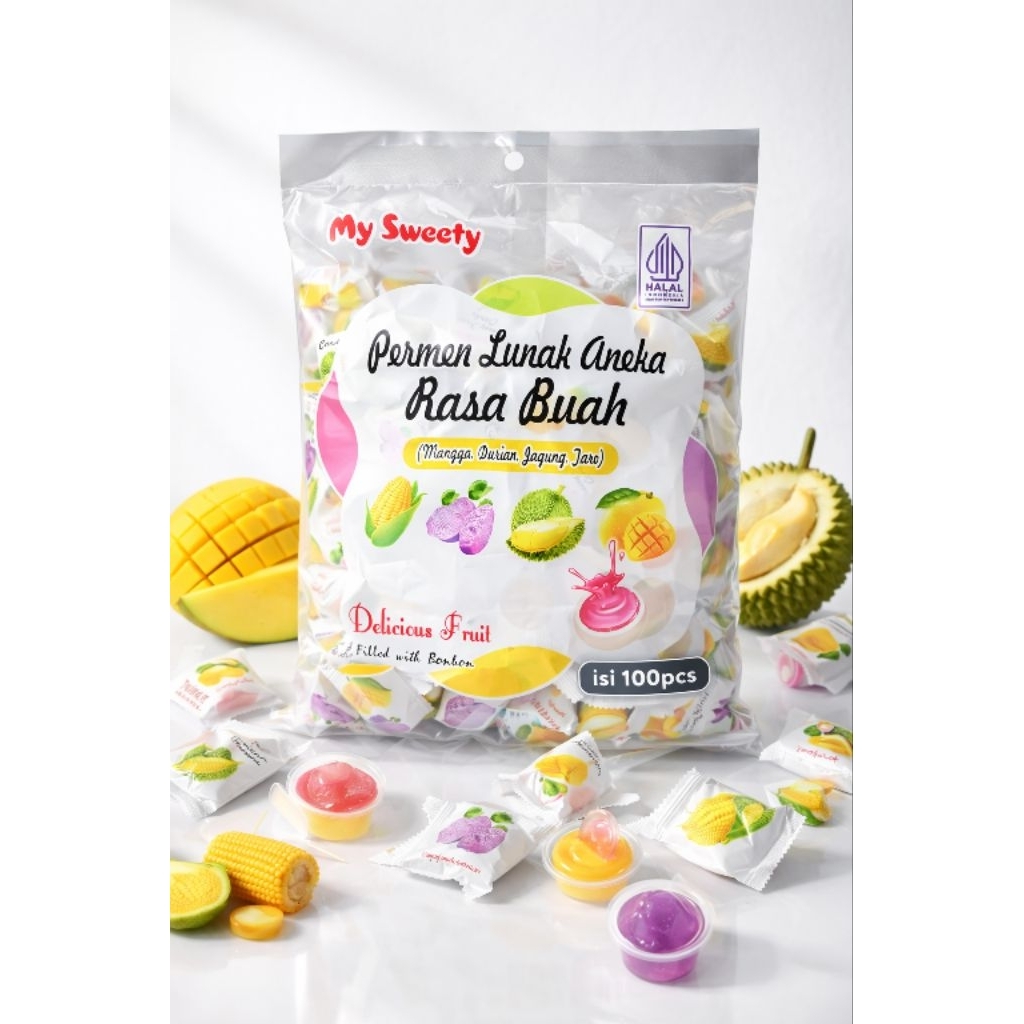 PERMEN LUNAK JAGUNG / PERMEN LUNAK ANEKS RADA PERMEN LUNAK RASA BUAH BUAHAN PERMEN SUSU LUNAK BUAH M