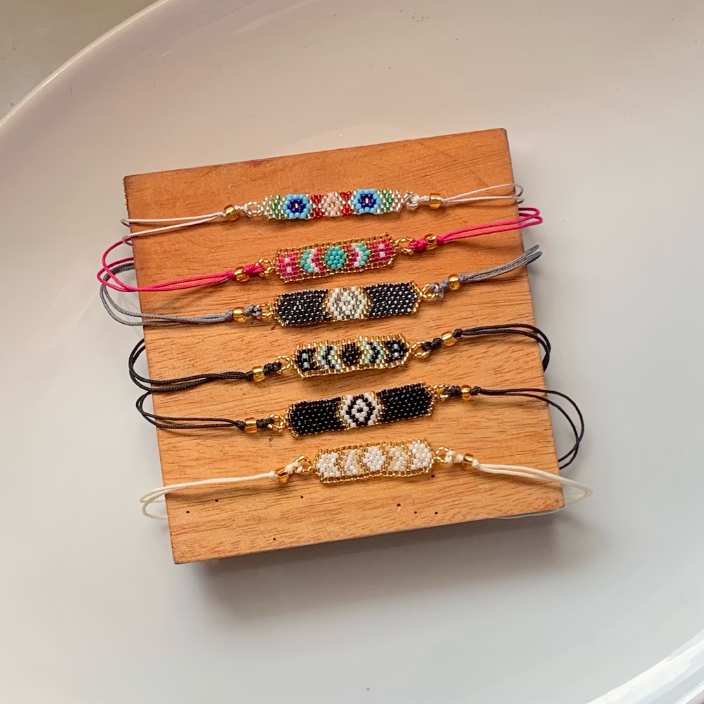 Gelang tenun kukei || gelang manik manik