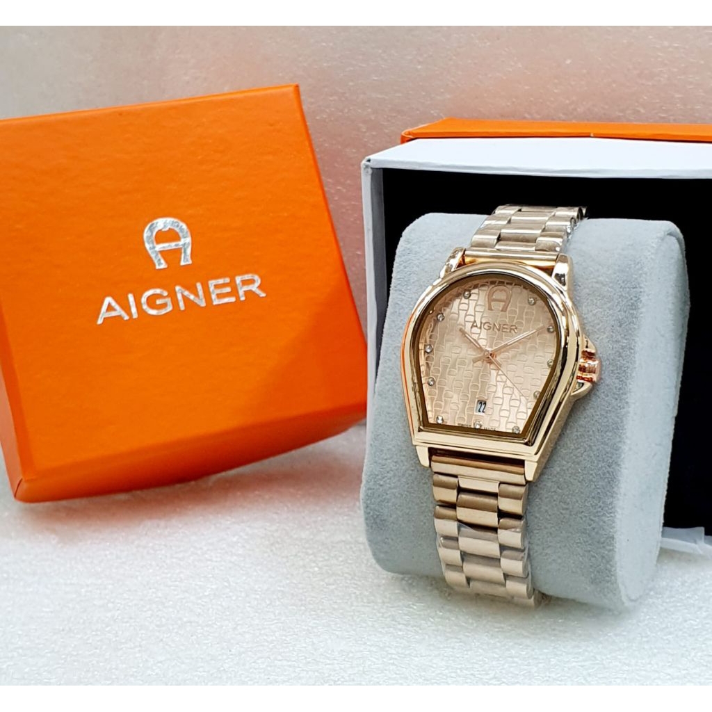 Jam Tangan Wanita AIGNER Alba 241122  Original Analog Tggl Aktif Rantai Stainless Steel Water Resist