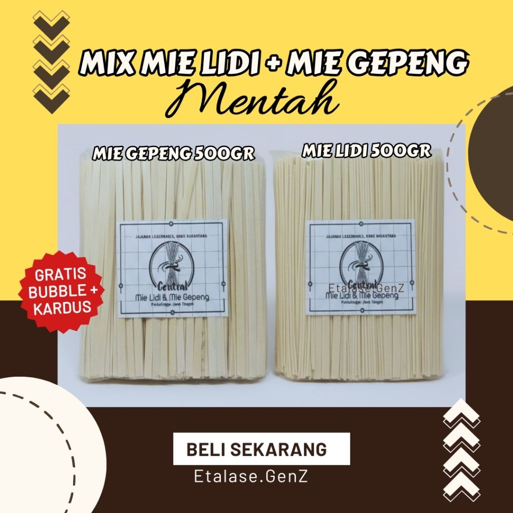 Mie Lidi 500 Gram Mie Lidi Mentah Mie Gepeng 500 Gram Mie Gepeng Mentah
