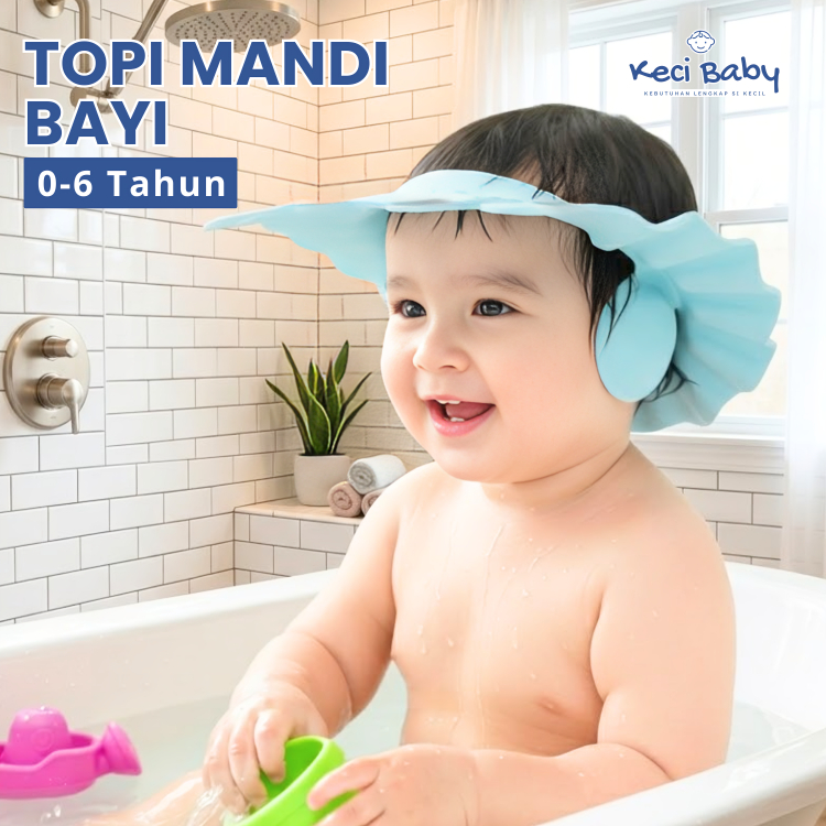 Shower Cap Bayi Anti Air Pelindung Kepala Bayi Topi Keramas Anak Topi Keramas 0 6 Tahun