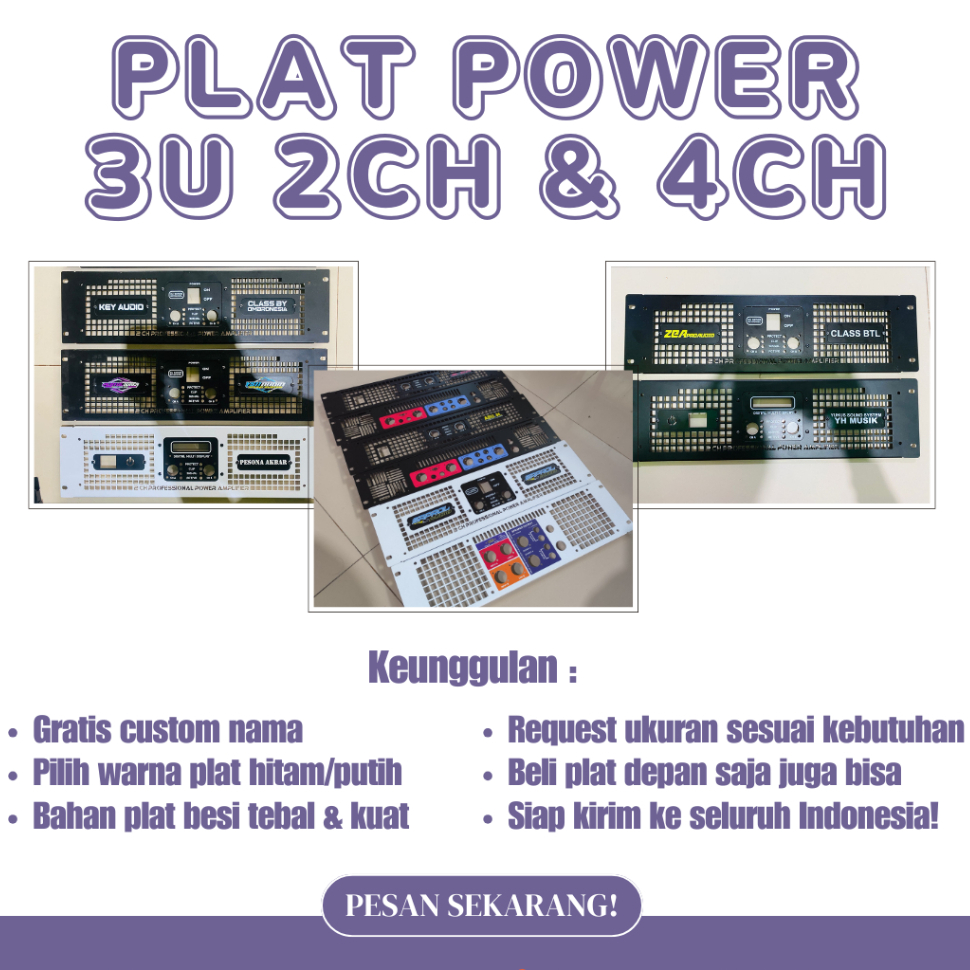 Plat Power Sound System 3U 2CH – 4CH Siap Pakai, Tampilan Profesional