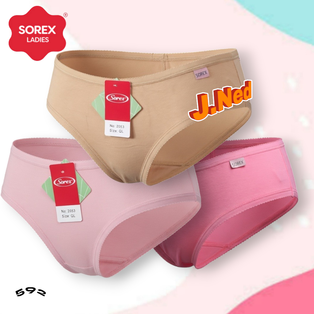 J592 (1 - 3 Pcs) Sorex Celana Dalam Wanita Dewasa, Celana Dalam Perempuan Sorex Size M - EQL