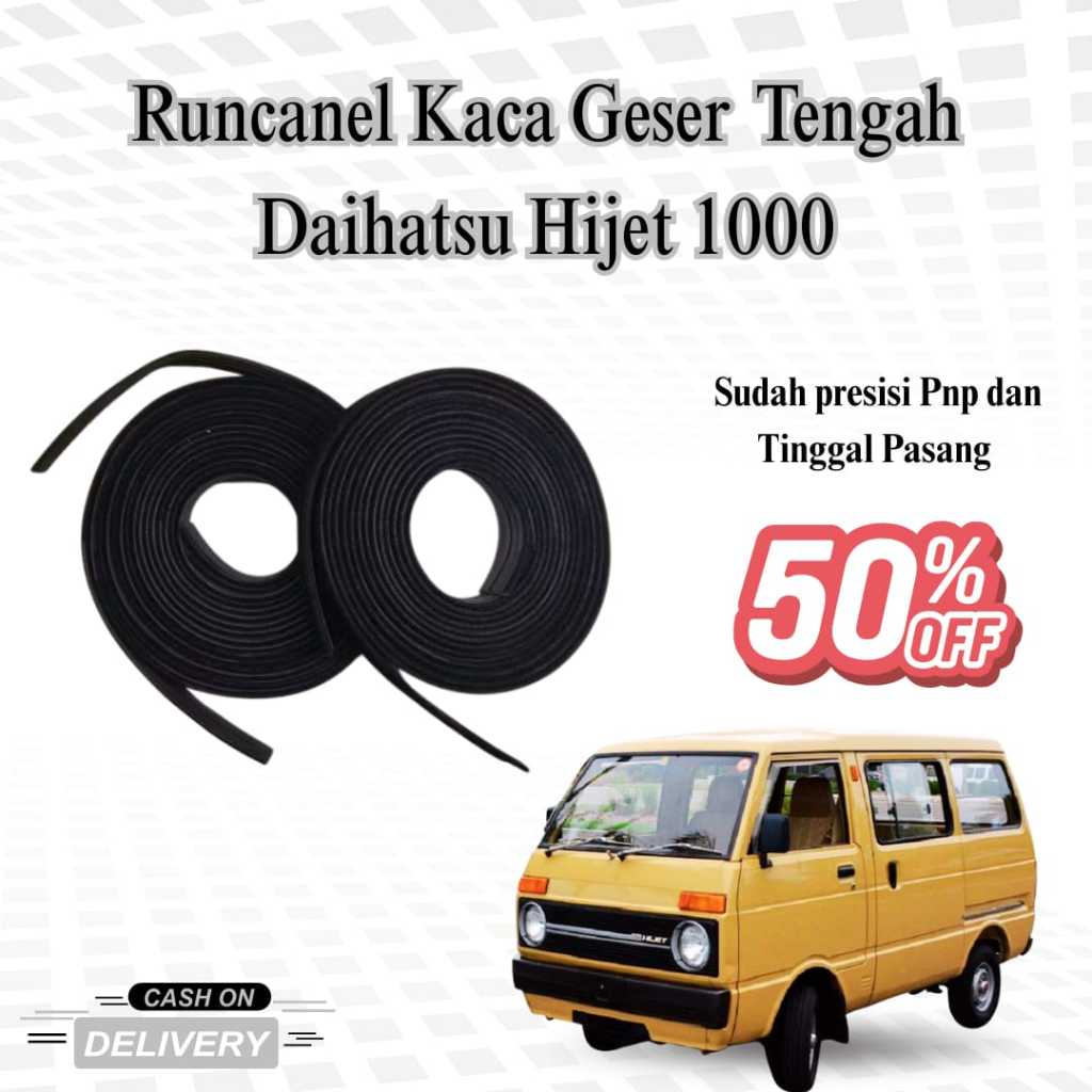 Karet Runchannel Kaca Geser Tengah Daihatsu Hijet 1000 | Karet Rel Kaca Sliding Hijet 1000