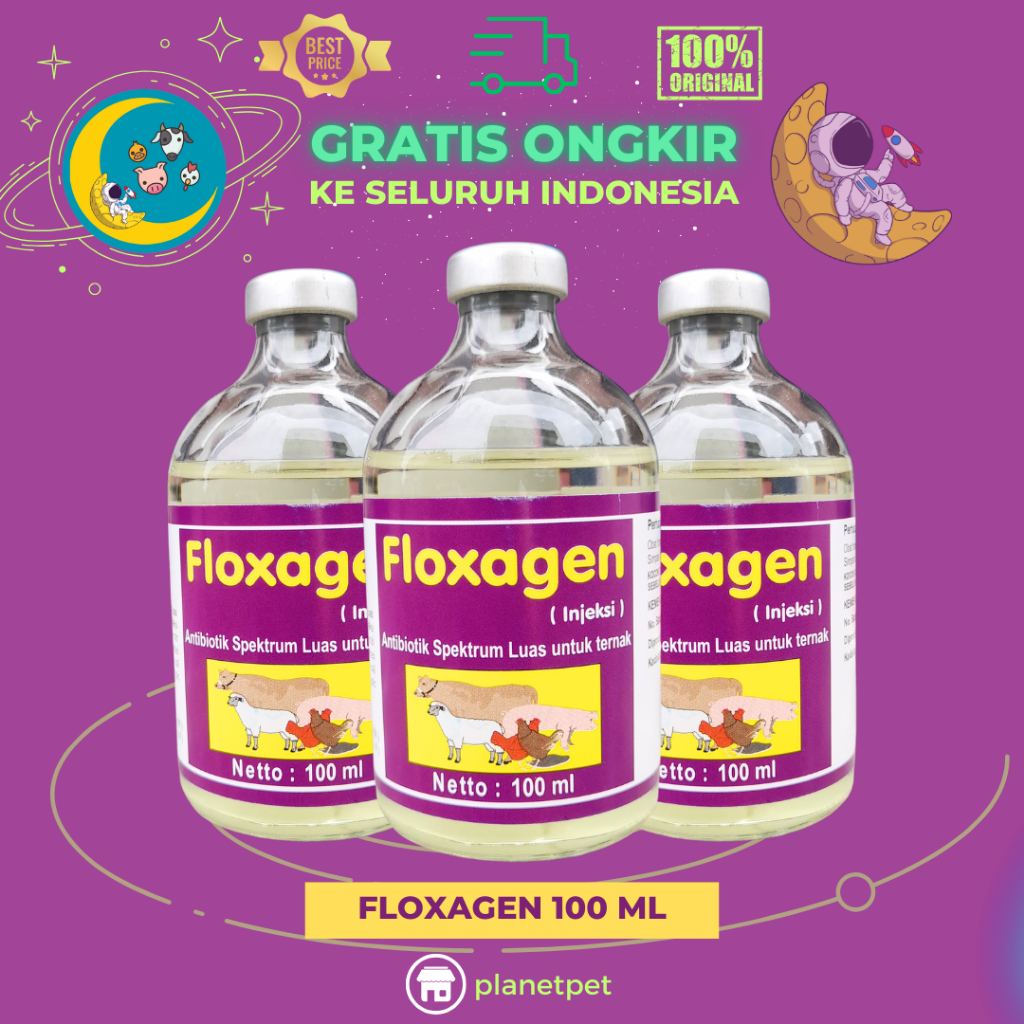 FLOXAGEN 100 ML - AB Untuk Pernafasan, Pencernaan dan Saluran Kemih PadaTernak.