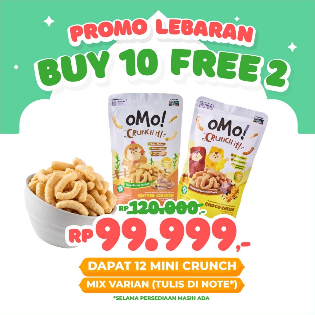 [SPECIAL HAMPERS] BELI  10 GRATIS 2 KHUSUS OMO! MINI CRUNCH IT 15G DAPAT 12 PCS CHOCO CHEESE/ CEMILA