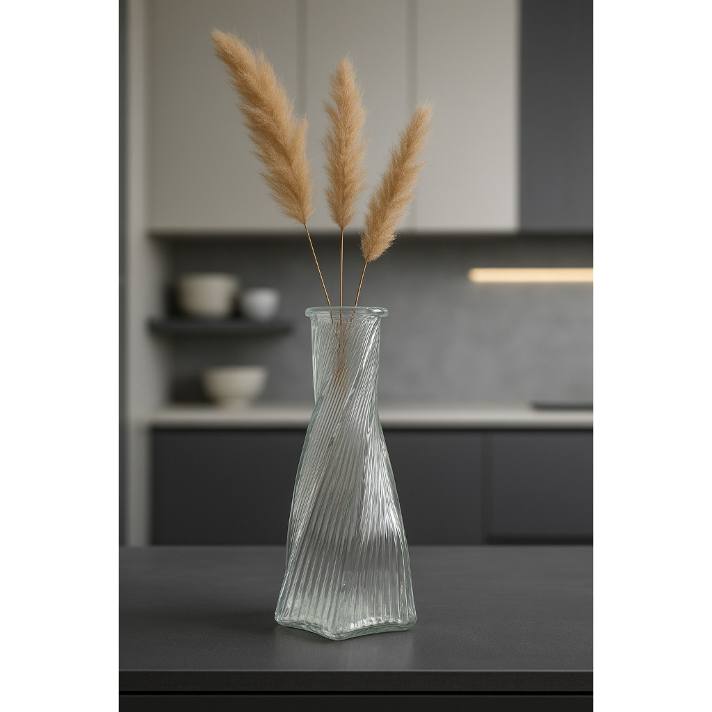 Vas Bunga Kaca Kecil Bermotif Kristal / Vas Meja Mini Aesthetic / Pot Bunga Kaca Kristal Mewah Dekor