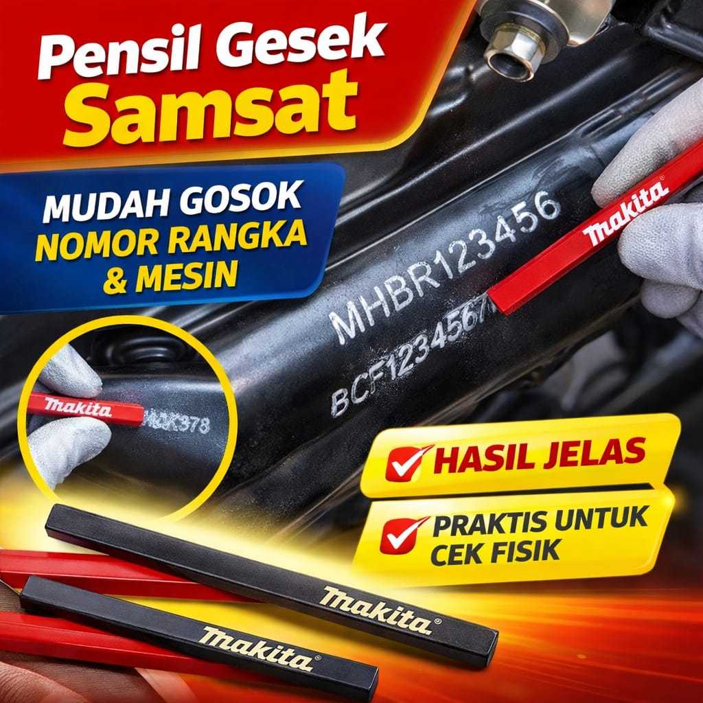Pensil Gesek Samsat Makita Untuk Nomor Rangka & Mesin  Alat Cek Fisik Kendaraan Cepat & Akurat, Coco