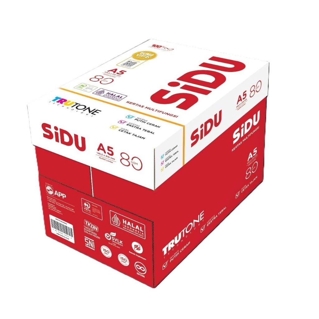 Sidu Kertas HVS A5 BOX Kertas Print Fotocopy Putih