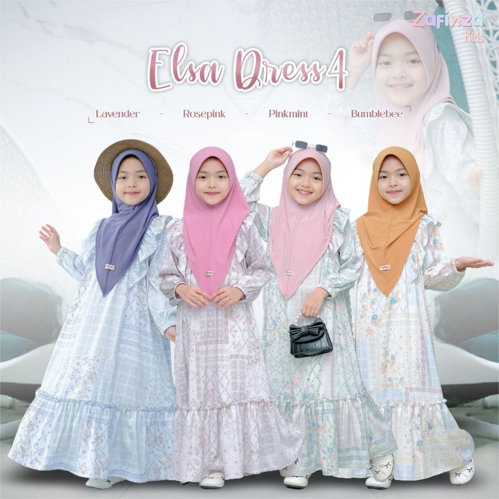 [ ELSA DRESS 4 ] By ZAFINZA gamis muslim anak anak untuk lebaran baju dress anak lebaran jual baju m