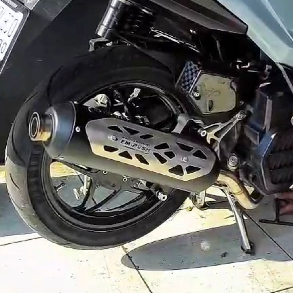 Knalpot Standar Racing Empush Exhaust Plus Cover Stainless, untuk Honda Vario 125 150 Old New, Vario