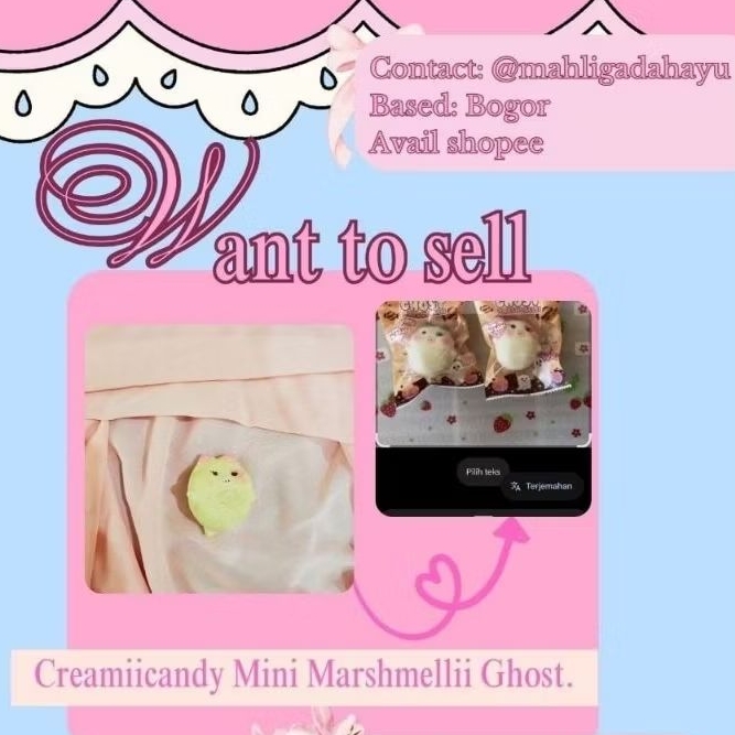 Creamiicandy mini marshmelli ghost squishy