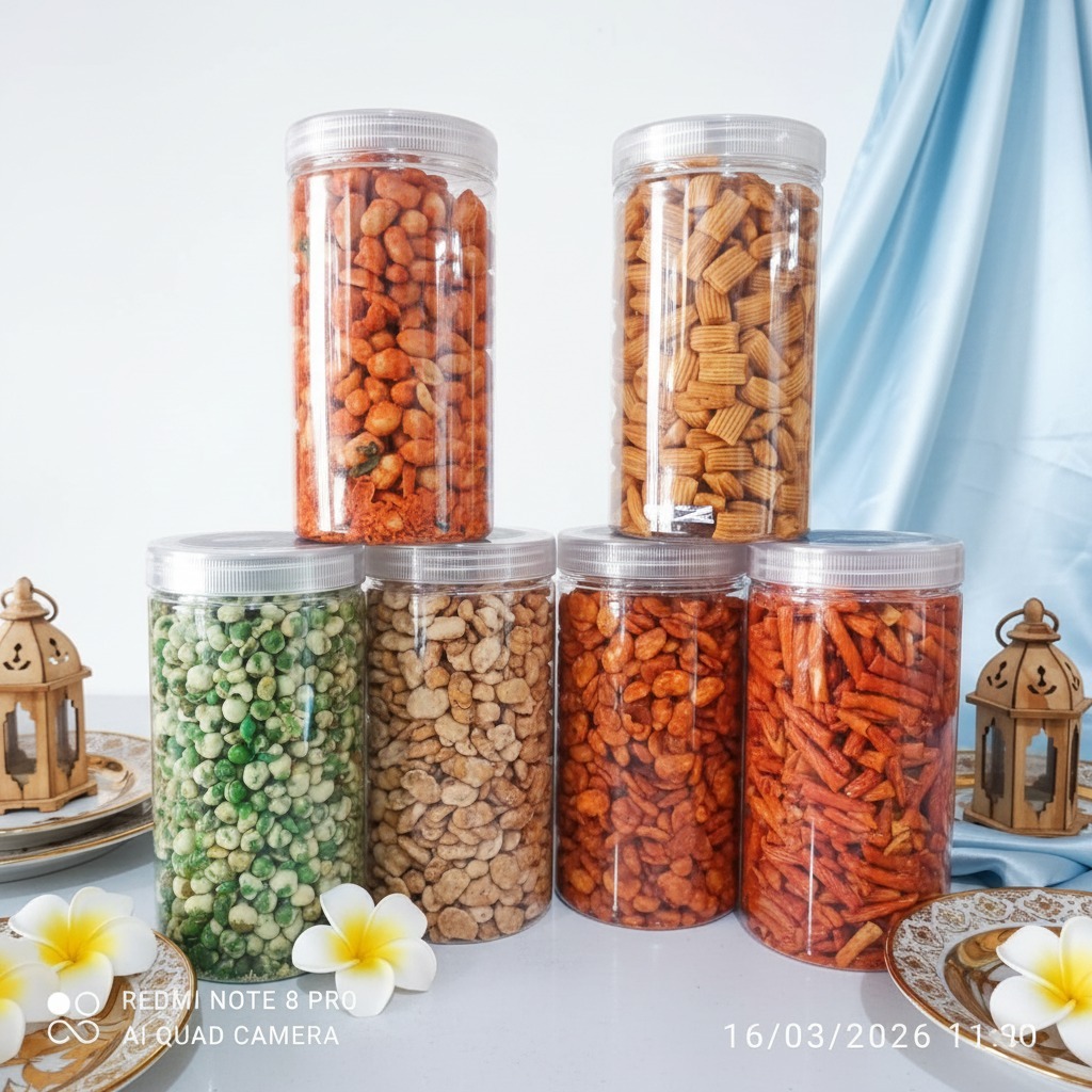 Kacang Bawang Toples / Kacang Campur / Kacang Atom / Kacang Medan Toples - 1000ml